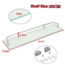 Floating Glass Shelf 16"/20"/24" Wall Mounted Bathroom Shower Caddy Storage Rack