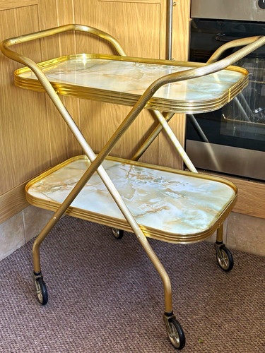 Vintage retro gold metal tea - vintage/retro,