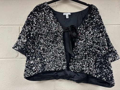 Black silver sequin - silver, cape