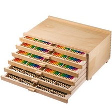 Wooden Artist Storage Supply Box 6 Drawers Storage Box for Markers Pencils