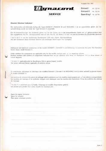 Service manual for dynacord - service,