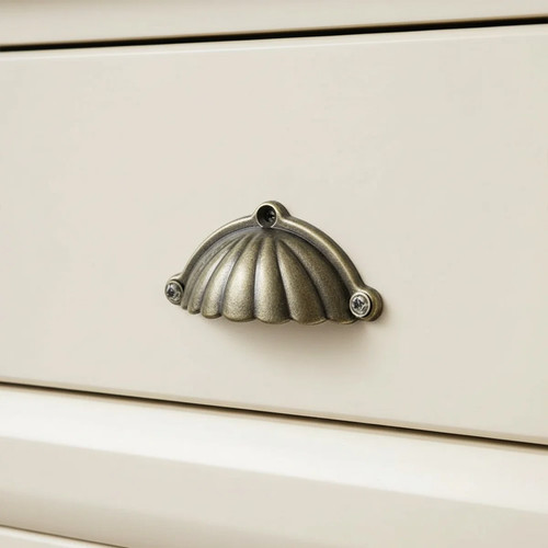 Antique brass scalloped cup - antique,