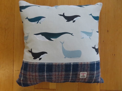 Harris tweed check whales - tweed,