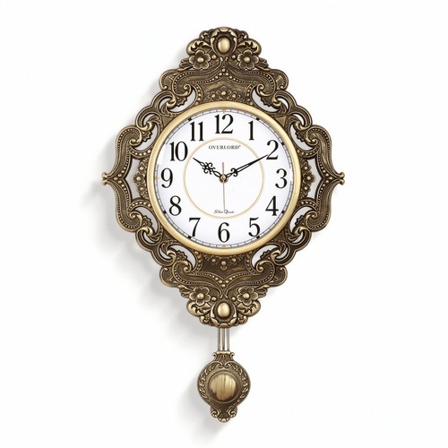 Vintage wall clock ornate - clock,