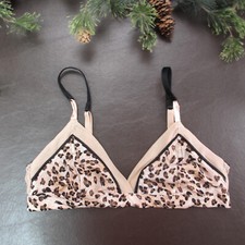 Cosmopolitan Bra Size L Tan Lace Unlined Wireless Adjustable Clasp Back