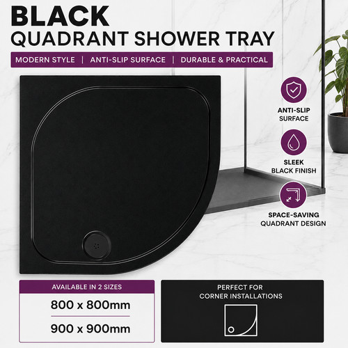 Black quadrant shower - quadrant,