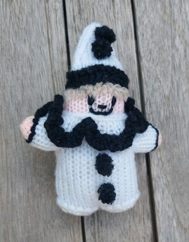 Handmade knitted pierrot clown - pierrot,