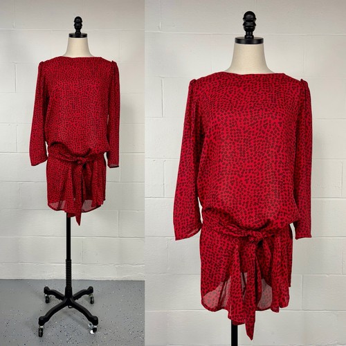 Vintage 80s sheer red abstract - 80s,