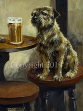 Mick Cawston 'Last Orders' Border Terrier, fine art print