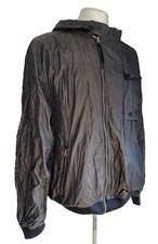 NICHOLAS DEAKINS HOODED JACKET METALLIC GREEN ZIP FRONT & POCKETS SIZE XXL