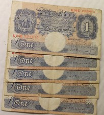 ENGLISH ONE POUND BANK NOTES