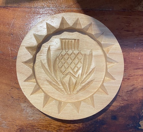 Wooden thistle shortbread - wooden,