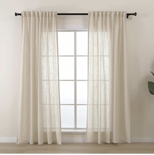 Curtains beige semi sheer - curtains,