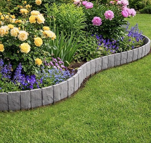 Garden edging border with - garden,
