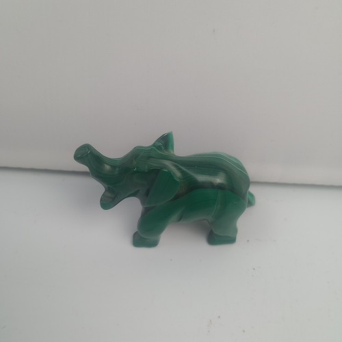 Malachite elephant figurine - malachite,