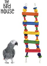 HAPPYPET MULTI WOOD LARGE CHUNKY PARROT AFRICAN GREY CAGE TOY LADDER 00751
