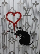 DEATH NYC "FRAMED" Lithograph ltd Edit. of 100 "Love Rat Banksy" 3D Seal COA