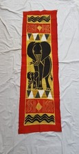 Red Elephant Table Runner,Wall Hangings, Wall Decor, Batik Zimbabwe, African Art