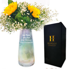 Personalised Engraved Glass Vase Rainbow Plated for Wedding Birthday Anniversary
