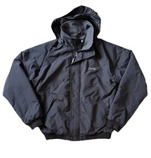 Schott NYC Peaked Hood Zip Up Black Flyer Bomber Jacket UK S