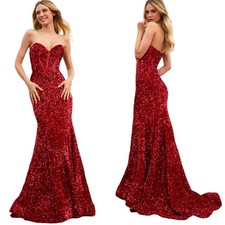 Sherri Hill Dress 0 Red Sequin
