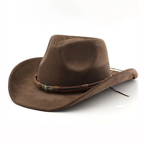 Suede western cowboy hat - cowboy,
