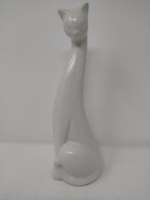 STYLISED STONE POTTERY CAT approx 10" in height