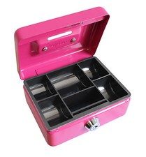 4inch Small Key Lock Petty Cash / Piggy Bank Money Box / Pot Safe Coin Slot Kids