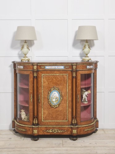 Burr walnut credenza brass - burr,