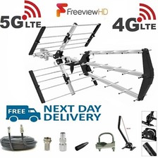 TV Aerial 4G + 5G Triple Boom 48 Element Freeview Digi HD Indoor Outdoor Kit