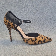 LK Bennett Shoes Brown Animal Print 42 UK 9 Faux Fur Leather 4.5" Stiletto Heel