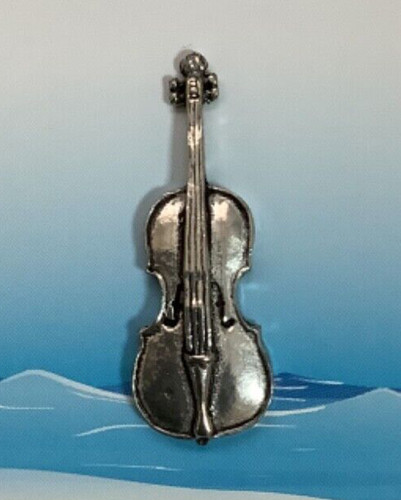 Cello silver pewter - pin, badge