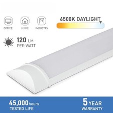 LED Batten Light 6500K Daylight Fluorescent Strip Light Slim Fitting LEDBRITE