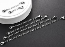 Silver Stainless Steel Extension Extender Chain Chains Asst Sizes Necklace K13