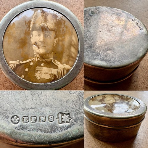 Rare wwi silver plated snuff - rare,