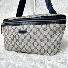 GUCCI Body Bag GG Supreme PVC Navy Authentic