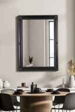 Large Mirror Black Antique Style Big Wall Vintage 3Ft6 X 2Ft6 106cm X 76cm