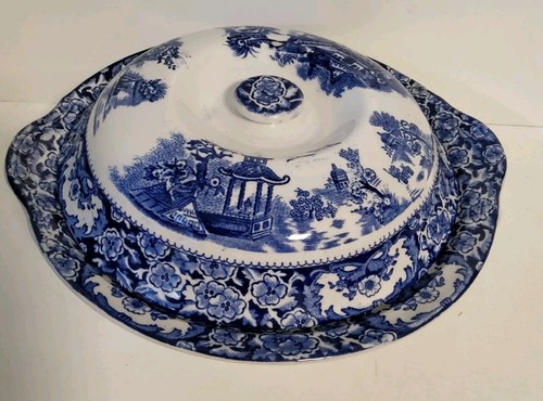 Olde alton ware blue white - blue, &