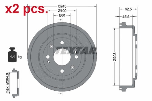 Pcs rear braking drum - braking,