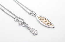 Clogau Gold Sterling Silver & 9ct Rose Gold Queen Eleanor Pendant & 18" Chain