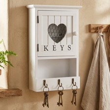 White Wooden 9 Key Wall