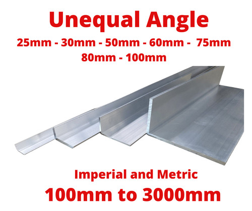 Aluminium unequal angles - angles, 25mm
