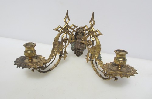 Antique brass piano candle - brass,