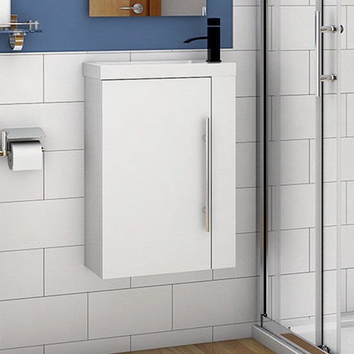 Wall hung cloakroom sink - wall,