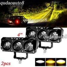 Pair 4" Dual Color LED Work Lights Spot Driving Off Road 4X4 FIT Ford Land Rover
