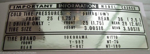 Honda cb360g5 tyre caution - honda,