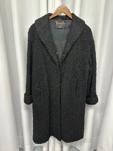Vintage long black curly - vintage, lamb