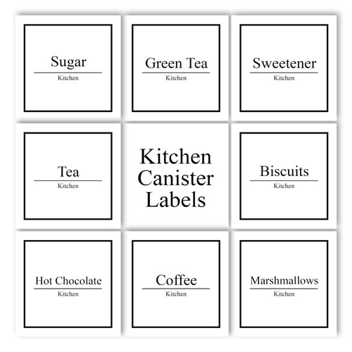 Kitchen canister labels - kitchen,