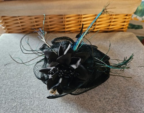 Peacock feather fascinator - peacock,