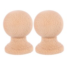  2pcs Bed Post Finials: 6 cm Ball Finial Tops Wooden Fence Topper Caps - Curtain